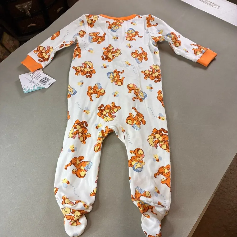 Disney Baby Tigger Footed Sleeper Pajamas 6-9M NWT Winnie the Pooh Zip